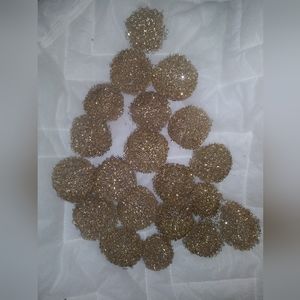 Christmas Dept 56 20 light gold & silver mix glitter ball ornament/ light cover